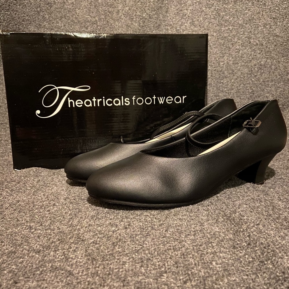 Black leather character shoes